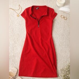 Guess Red Mini Dress with Zipper